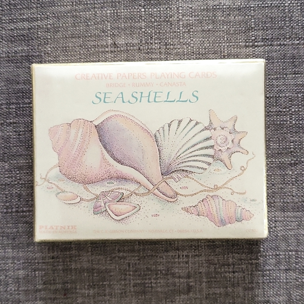 Vintage NWT Piatnik Austria Creative Papers Playing Cards Seashells Double Deck